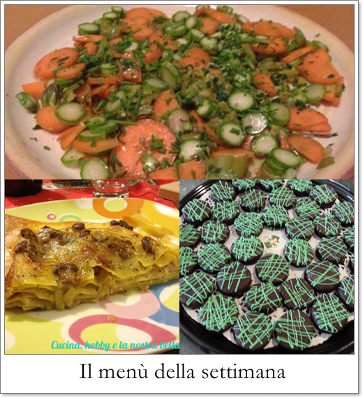 menù della settimana