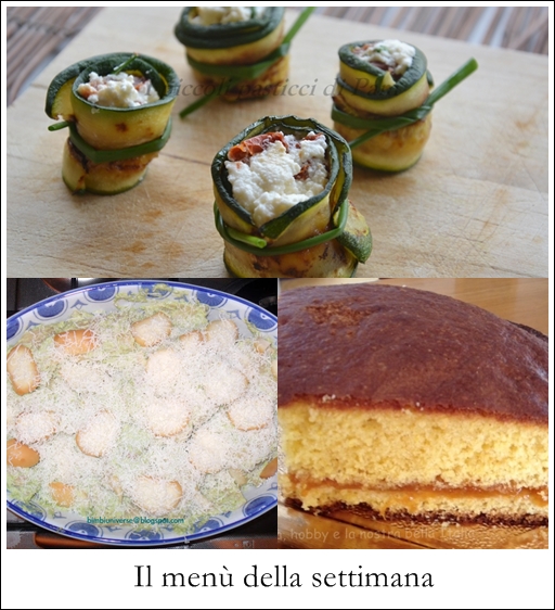 il menù della settimana