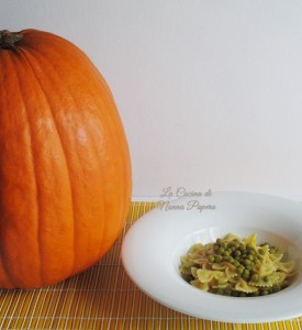 Farfalle con zucca e piselli