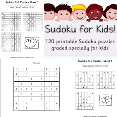 24 schede di Sudoku per bambini da stampare